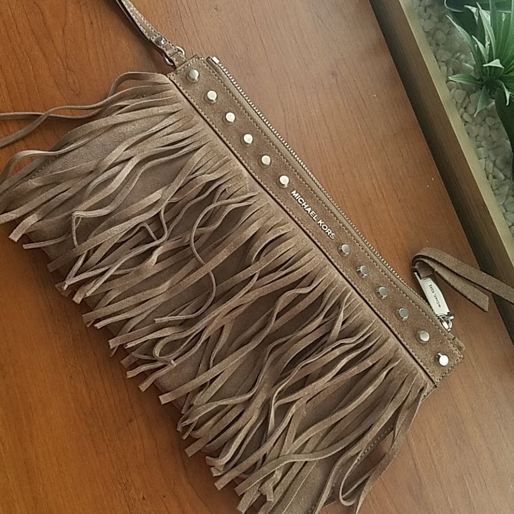 Michael Kors fringed clutch